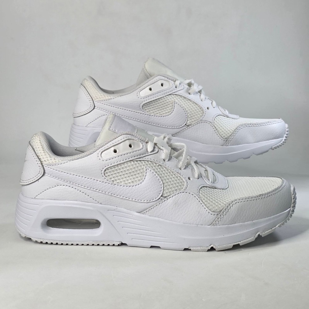 Nike Air Max SC Sneakers Womens 8.5 Triple White Low Top Athletic Training Shoes